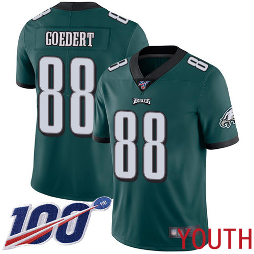 Youth Philadelphia Eagles #88 Dallas Goedert Midnight Green Team Color Vapor Untouchable NFL Jersey Limited 100th->youth nfl jersey->Youth Jersey